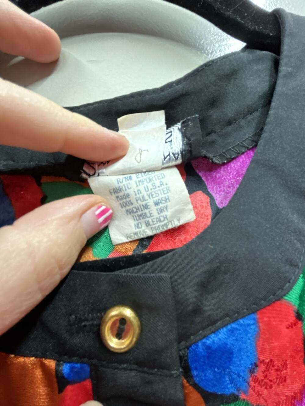 Vintage Breli Originals, Multi-Color Floral Button-Front Dress, 12, USA Made - Picture 5 of 12